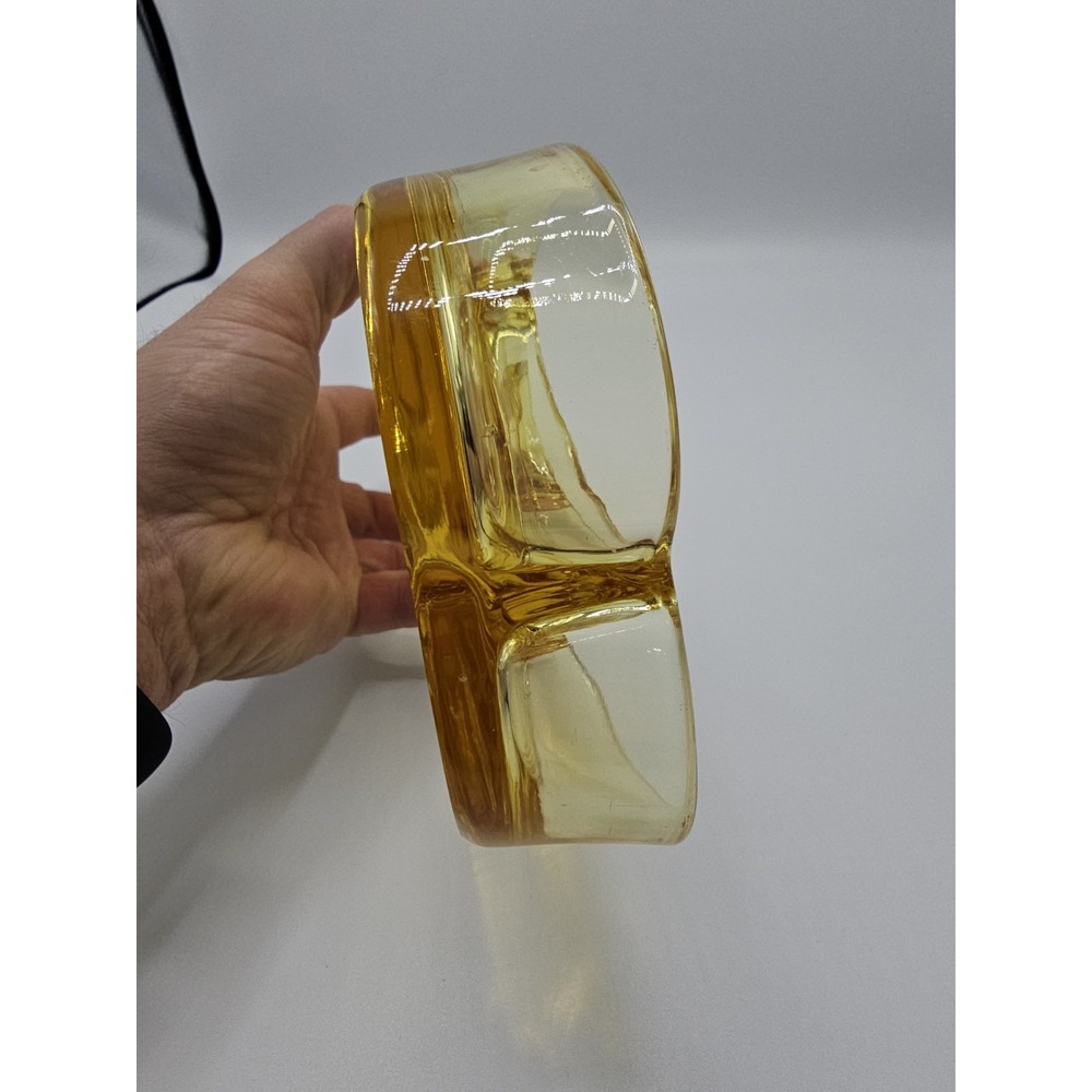 Rare Vintage Heisey Glass Yellow Empress Sahara 3 Part Relish Dish Oblong - Picture 7 of 12
